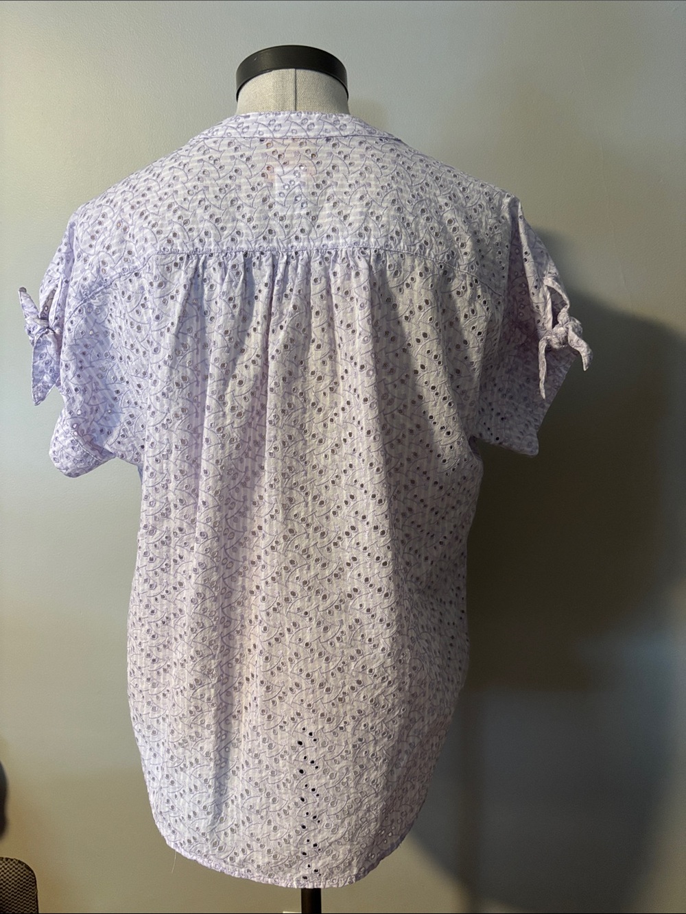 Ruby Rd. Lavender Eyelet Button-Down Top - Picture 2 of 3